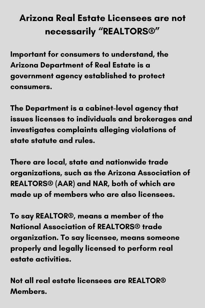 PNG Explaining Not all Arizona Real Estate Licensees are Realtors